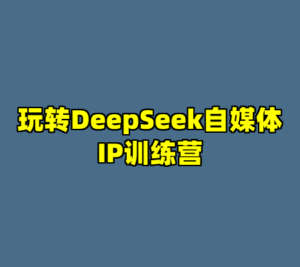 玩转DeepSeek自媒体IP训练营-cc资源站