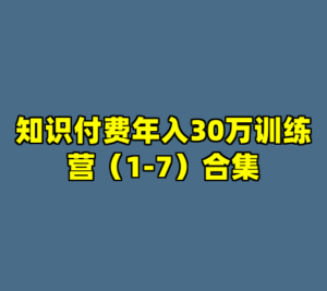 知识付费年入30万训练营（1-7）合集-cc资源站