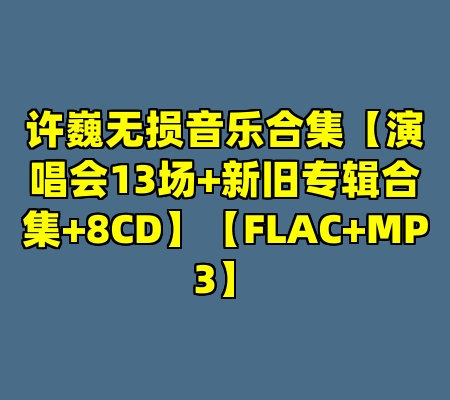 许巍无损音乐合集【演唱会13场+新旧专辑合集+8CD】【FLAC+MP3】