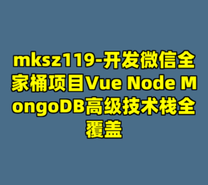 mksz119-开发微信全家桶项目Vue Node MongoDB高级技术栈全覆盖-cc资源站