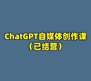 ChatGPT自媒体创作课（已结营）-cc资源站