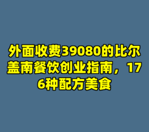 外面收费39080的比尔盖南餐饮创业指南，176种配方美食-cc资源站