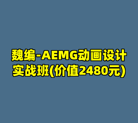 魏编-AEMG动画设计实战班(价值2480元)