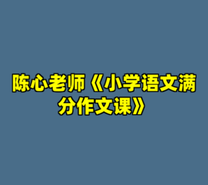 陈心老师《小学语文满分作文课》-cc资源站