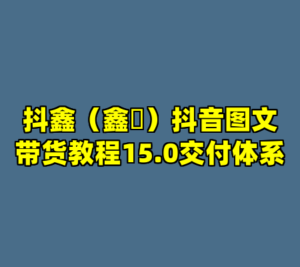 抖鑫（鑫華）抖音图文带货教程15.0交付体系-cc资源站