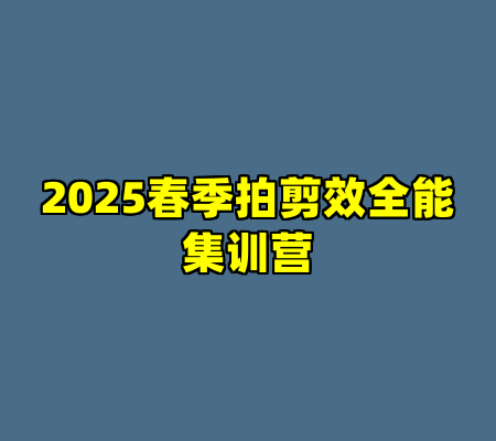 2025春季拍剪效全能集训营