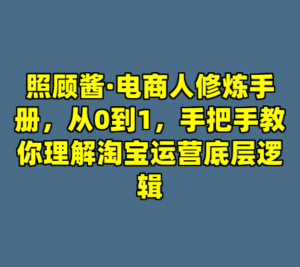 照顾酱·电商人修炼手册，从0到1，手把手教你理解淘宝运营底层逻辑-cc资源站