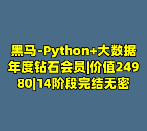 黑马-Python+大数据年度钻石会员|价值24980|14阶段完结无密-cc资源站