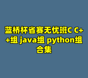 蓝桥杯省赛无忧班C C++组 java组 python组合集-cc资源站