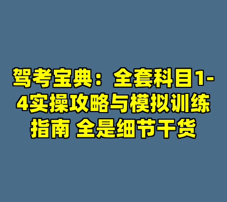 驾考宝典：全套科目1-4实操攻略与模拟训练指南 全是细节干货