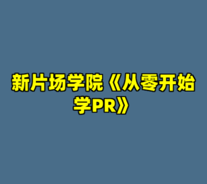 新片场学院《从零开始学PR》-cc资源站