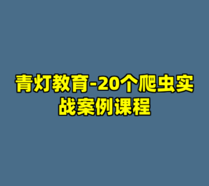 青灯教育-20个爬虫实战案例课程-cc资源站