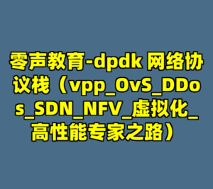 零声教育-dpdk 网络协议栈（vpp_OvS_DDos_SDN_NFV_虚拟化_高性能专家之路）-cc资源站