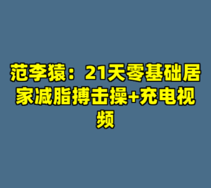 范李猿：21天零基础居家减脂搏击操+充电视频-cc资源站