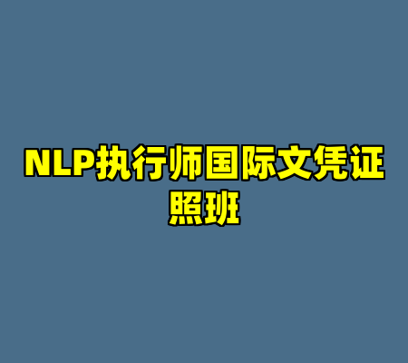NLP执行师国际文凭证照班