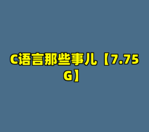 C语言那些事儿【7.75G】-cc资源站
