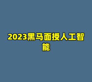 2023黑马面授人工智能-cc资源站