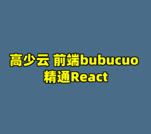 高少云 前端bubucuo 精通React-cc资源站