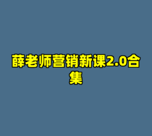 薛老师营销新课2.0合集-cc资源站