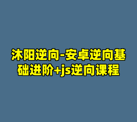 沐阳逆向-安卓逆向基础进阶+js逆向课程