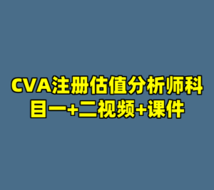 CVA注册估值分析师科目一+二视频+课件-cc资源站
