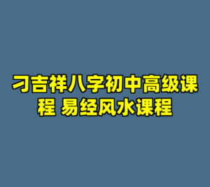 刁吉祥八字初中高级课程 易经风水课程-cc资源站