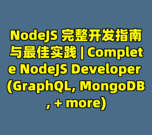 NodeJS 完整开发指南与最佳实践 | Complete NodeJS Developer (GraphQL, MongoDB, + more)-cc资源站