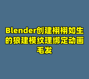 Blender创建栩栩如生的狼建模纹理绑定动画毛发-cc资源站