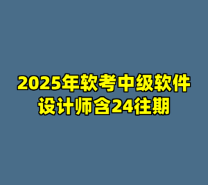 2025年软考中级软件设计师含24往期-cc资源站