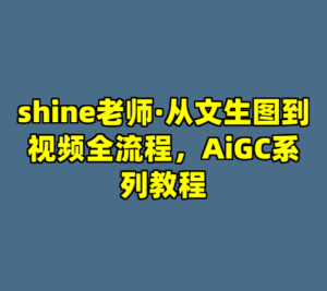 shine老师·从文生图到视频全流程，AiGC系列教程-cc资源站