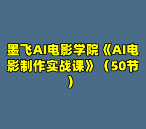 墨飞AI电影学院《AI电影制作实战课》（50节）-cc资源站