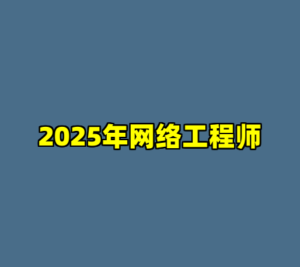 2025年网络工程师-cc资源站