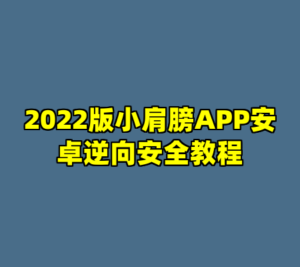 2022版小肩膀APP安卓逆向安全教程-cc资源站