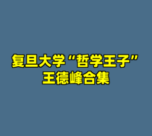 复旦大学“哲学王子”王德峰合集-cc资源站