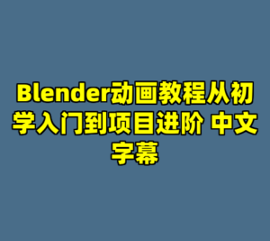 Blender动画教程从初学入门到项目进阶 中文字幕-cc资源站