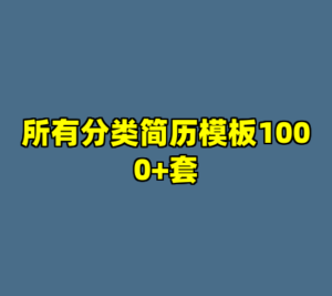 所有分类简历模板1000+套-cc资源站