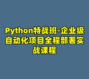 Python特战班-企业级自动化项目全程部署实战课程-cc资源站