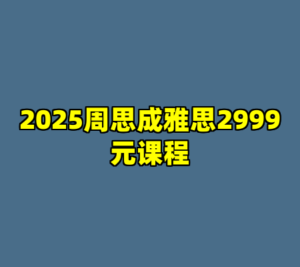 2025周思成雅思2999元课程-cc资源站