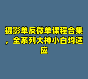 摄影单反微单课程合集，全系列大神小白均适应-cc资源站