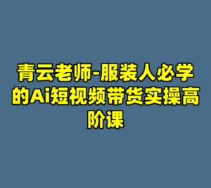 青云老师-服装人必学的Ai短视频带货实操高阶课-cc资源站