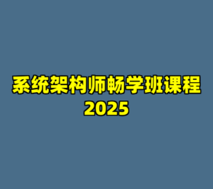 系统架构师畅学班课程2025-cc资源站
