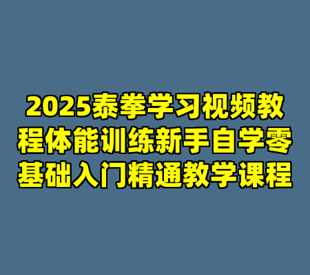 2025泰拳学习视频教程体能训练新手自学零基础入门精通教学课程
