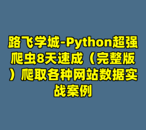 路飞学城-Python超强爬虫8天速成（完整版）爬取各种网站数据实战案例-cc资源站