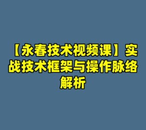 【永春技术视频课】实战技术框架与操作脉络解析-cc资源站