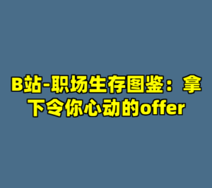 B站-职场生存图鉴：拿下令你心动的offer-cc资源站