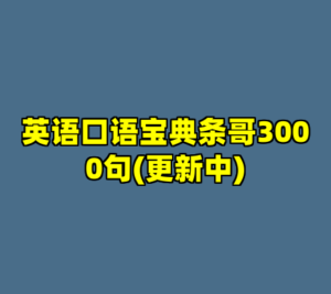 英语口语宝典条哥3000句(更新中)-cc资源站