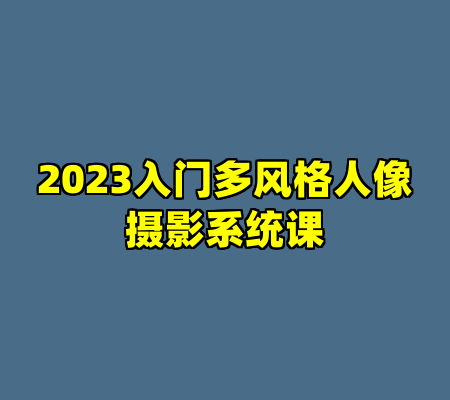 2023入门多风格人像摄影系统课