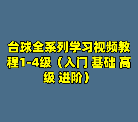 台球全系列学习视频教程1-4级（入门 基础 高级 进阶）