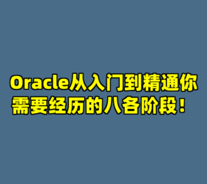 Oracle从入门到精通你需要经历的八各阶段！-cc资源站