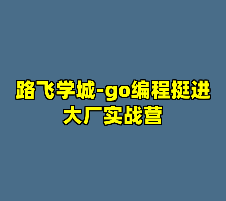 路飞学城-go编程挺进大厂实战营